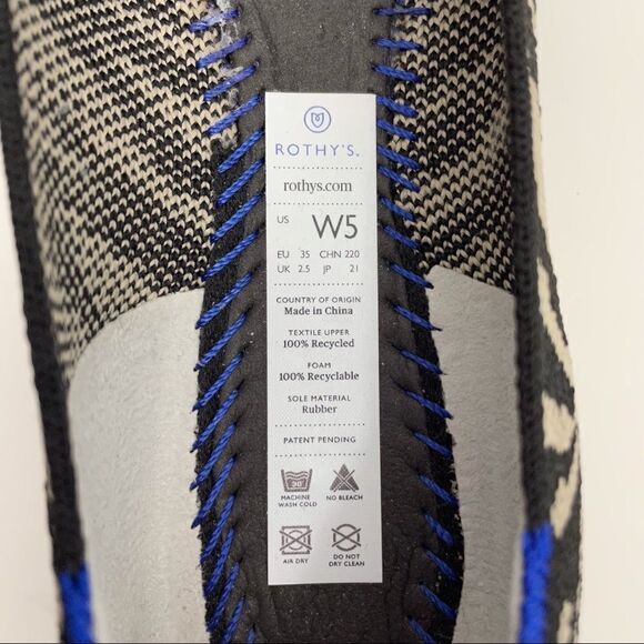 Rothy's The Point Black Zebra Flats Size 5 - Picture 9 of 15